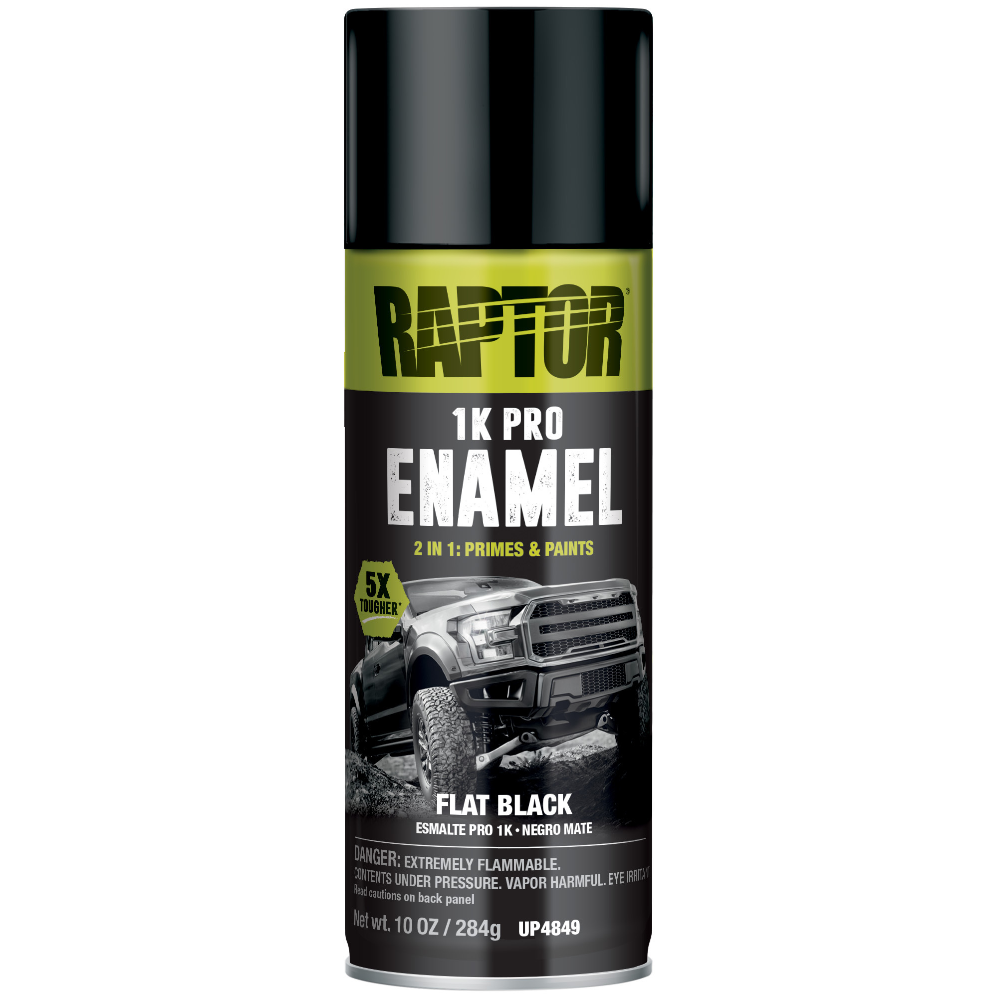 Raptor Enamel Flat Black Paint — 1K, Pack of 12, Model# UP4849